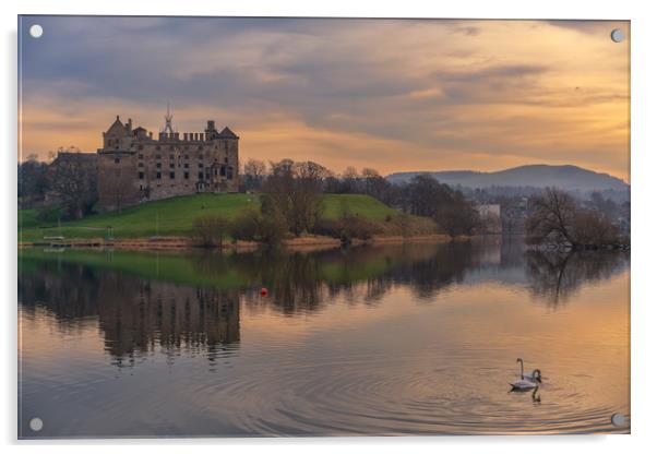 Sunset over Linlithgow Palace Acrylic by Miles Gray