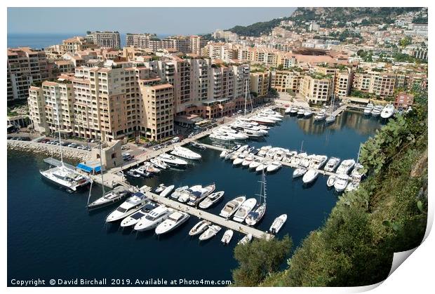Fontvieille Harbour, Monaco Print by David Birchall