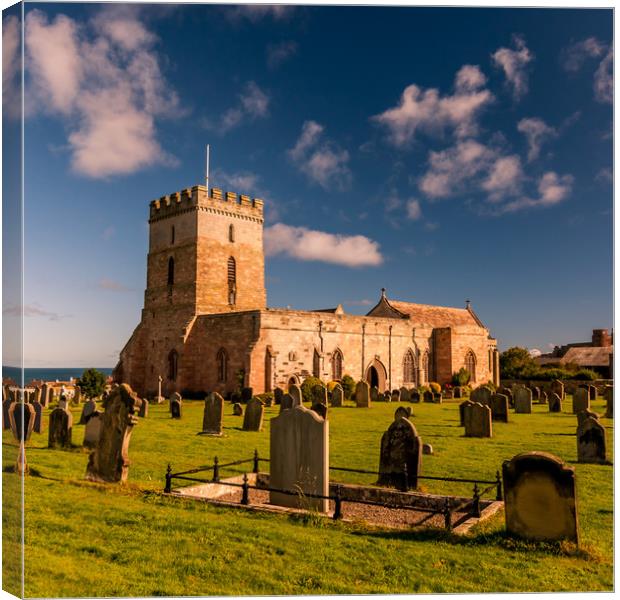 Church of St Aidan in Bamburgh Canvas Print by Naylor's Photography