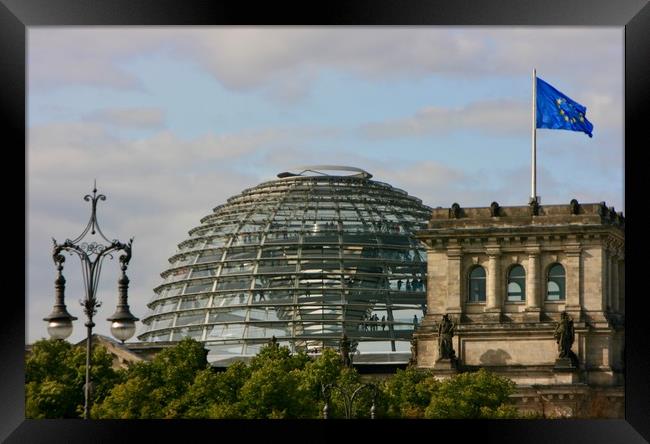 German Reichstag building and Dome in Berlin Framed Print by Nathalie Hales