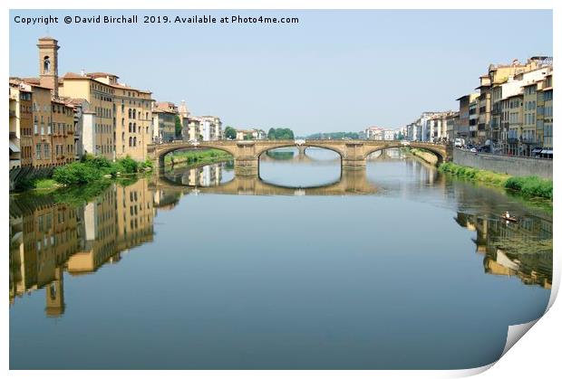 St. Trinity Bridge (Ponte Santa Trinita), Florence Print by David Birchall