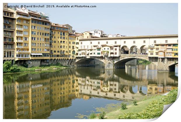 Ponte Vecchio Bridge, Florence Print by David Birchall