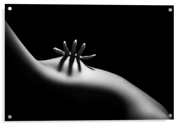 Nude woman bodyscape 11 Acrylic by Johan Swanepoel