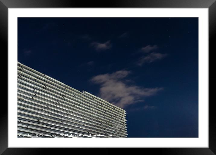 V&A Dundee in the clouds with starry sky Framed Mounted Print by Callum Laird