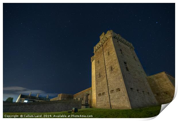 Broughty Castle with the stars Print by Callum Laird