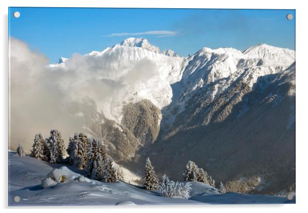 Courchevel 1850 3 Valleys Mont Blanc Alps France Acrylic by Andy Evans Photos