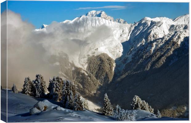 Courchevel 1850 3 Valleys Mont Blanc France Canvas Print by Andy Evans Photos