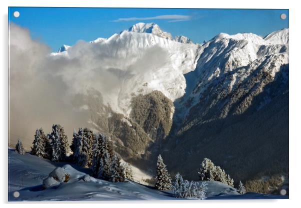 Courchevel 1850 3 Valleys Mont Blanc France Acrylic by Andy Evans Photos