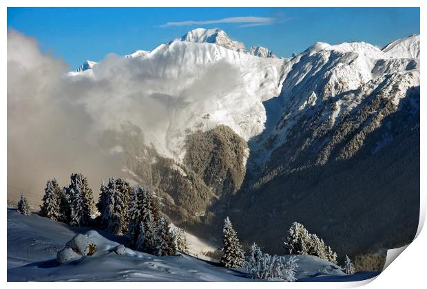Courchevel 1850 3 Valleys Mont Blanc France Print by Andy Evans Photos