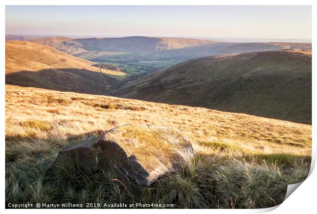 Crowden Clough, Kinder Scout Print by Martyn Williams