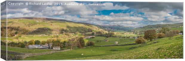 Low Row and Calver Hill Swaledale Panorama Canvas Print by Richard Laidler
