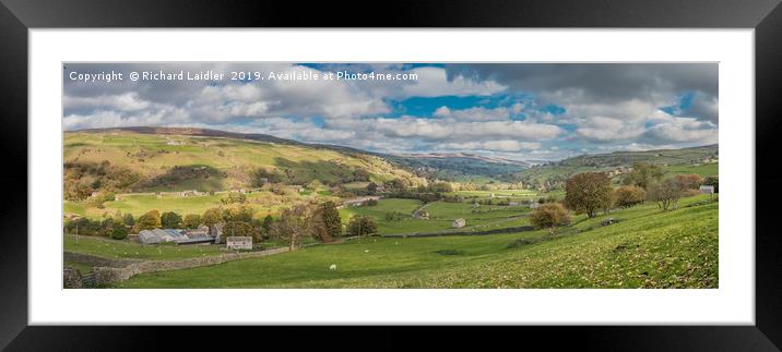 Low Row and Calver Hill Swaledale Panorama Framed Mounted Print by Richard Laidler