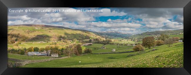 Low Row and Calver Hill Swaledale Panorama Framed Print by Richard Laidler