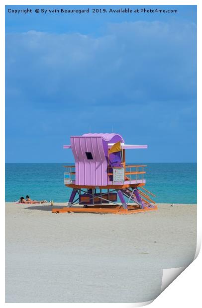 Lifeguard in Miami Beach, vertical Print by Sylvain Beauregard