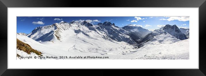 Mont Blanc panorama - Chamonix valley Framed Mounted Print by Chris Warham