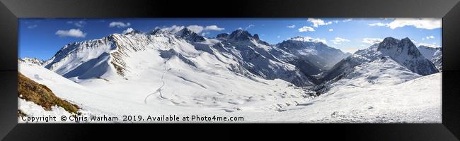Mont Blanc panorama - Chamonix valley Framed Print by Chris Warham