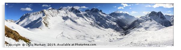 Mont Blanc panorama - Chamonix valley Acrylic by Chris Warham