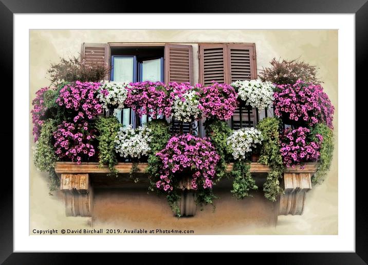 A Balcony in Rome Framed Mounted Print by David Birchall