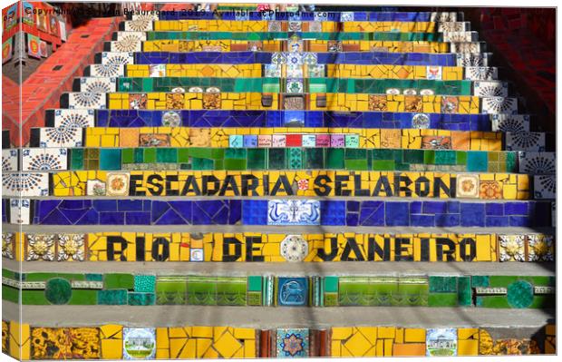 Selaron stairs in Rio Canvas Print by Sylvain Beauregard