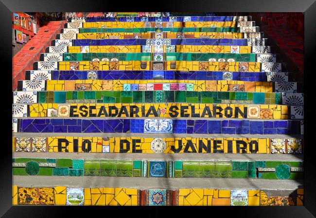 Selaron stairs in Rio Framed Print by Sylvain Beauregard