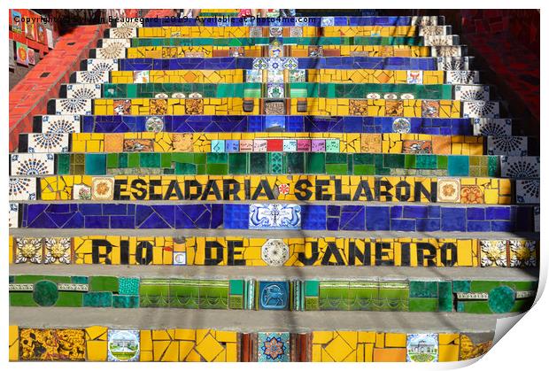 Selaron stairs in Rio Print by Sylvain Beauregard