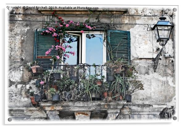 A Balcony in Palermo Acrylic by David Birchall