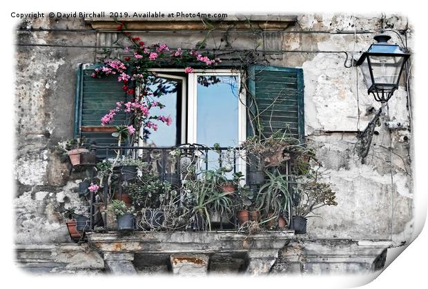 A Balcony in Palermo Print by David Birchall