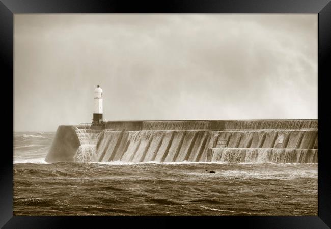 Porthcawl storm Framed Print by Dean Merry