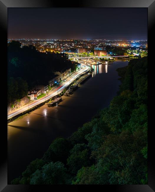 From the Clifton suspension bridge, river Avon and Framed Print by Dean Merry