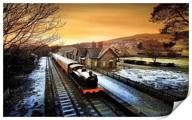 Hawes Station. Print by Irene Burdell