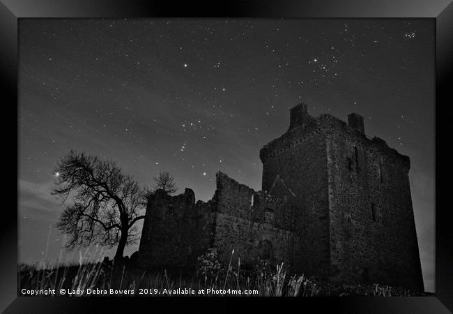 Balvaird Castle at night  Framed Print by Lady Debra Bowers L.R.P.S