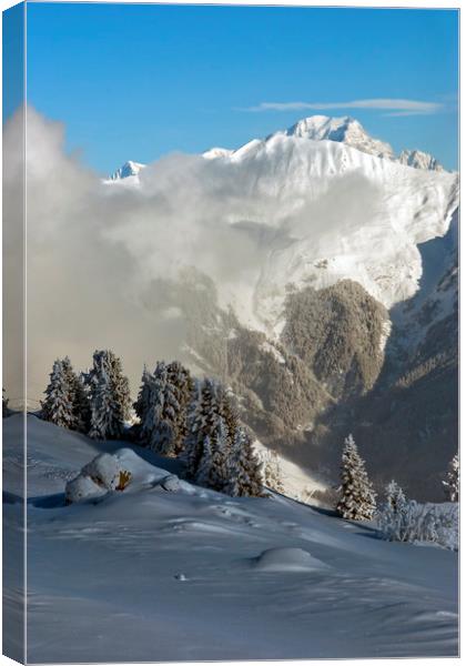 Courchevel 1850 Mont Blanc French Alps France Canvas Print by Andy Evans Photos