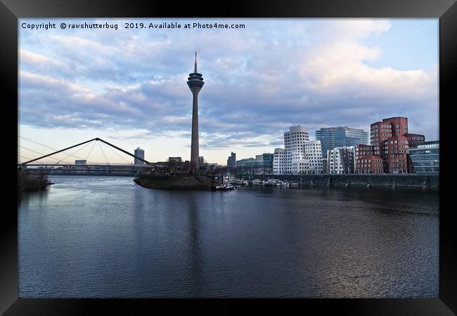  Medienhafen At Sunset Framed Print by rawshutterbug 