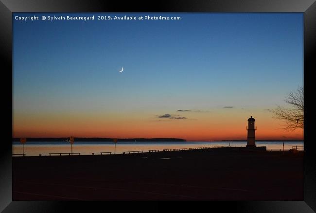 Lighthouse at sunset Framed Print by Sylvain Beauregard