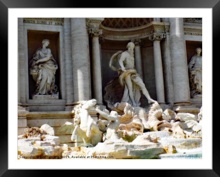 trevi fountain rome Framed Mounted Print by paul ratcliffe