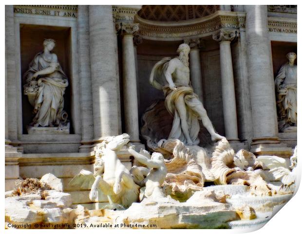 trevi fountain rome Print by paul ratcliffe