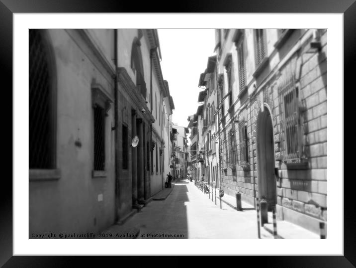street in florence italy Framed Mounted Print by paul ratcliffe