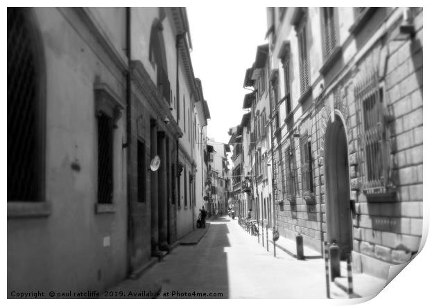 street in florence italy Print by paul ratcliffe
