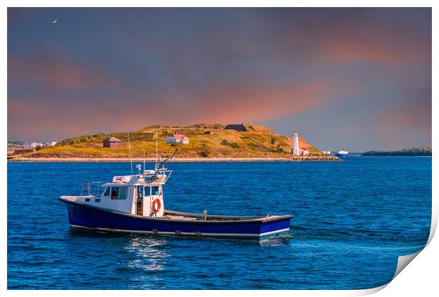 Fishing Boat Past Small Lighthouse Print by Darryl Brooks