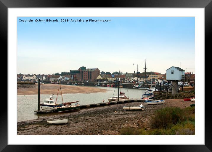 Harbour, Wells-next-the-sea, North Norfolk Framed Mounted Print by John Edwards