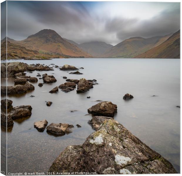 Rocks in Wast Water Canvas Print by mark Smith