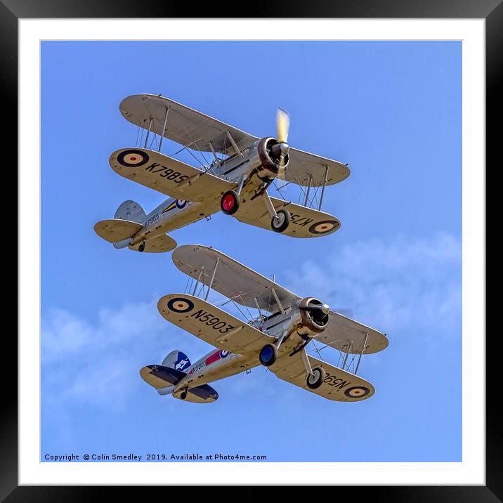 A pair of Gloster Gladiators Framed Mounted Print by Colin Smedley