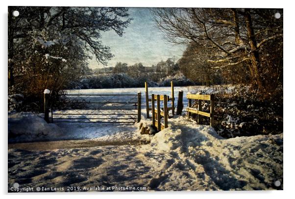 A Snowy Day In Tidmarsh Acrylic by Ian Lewis
