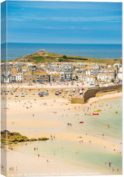 St Ives, Cornwall Canvas Print by Justin Foulkes