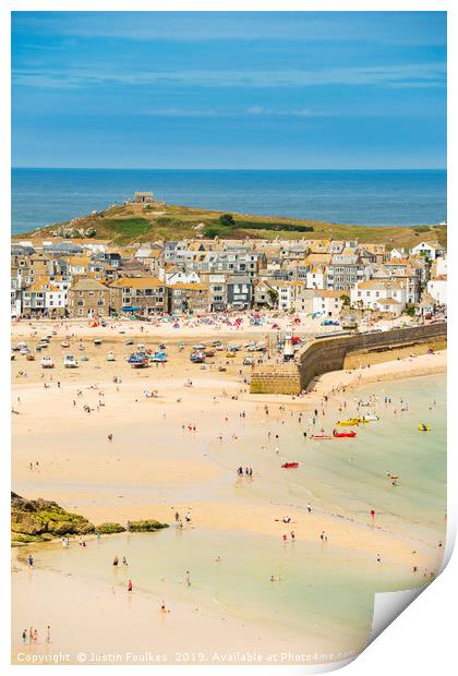 St Ives, Cornwall Print by Justin Foulkes
