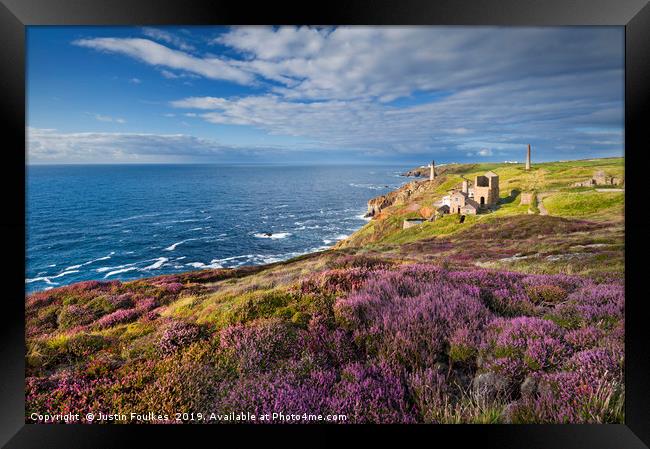 Levant Mine and Beam Engine, St Just, Cornwall. Framed Print by Justin Foulkes