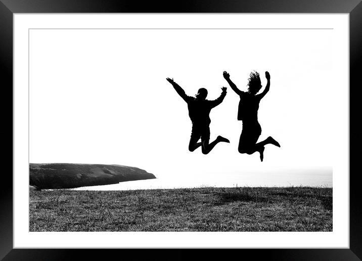 Jumping for Joy near Abersoch Framed Mounted Print by Jonathan Tallon