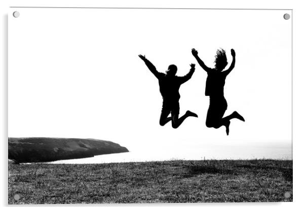 Jumping for Joy near Abersoch Acrylic by Jonathan Tallon