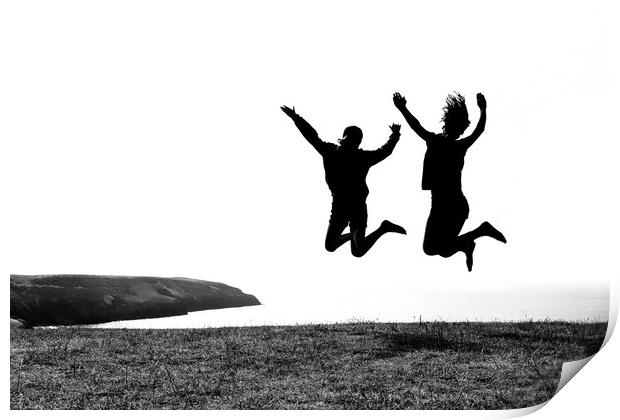 Jumping for Joy near Abersoch Print by Jonathan Tallon