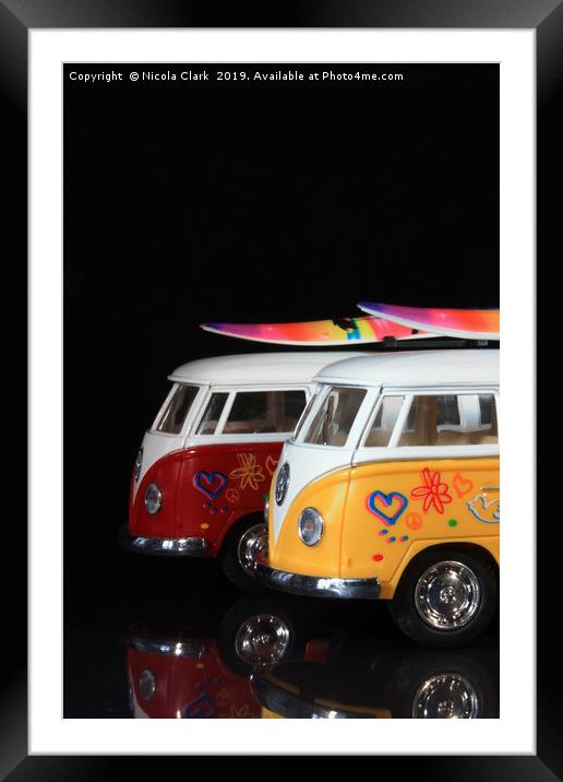 VW Camper Vans Framed Mounted Print by Nicola Clark